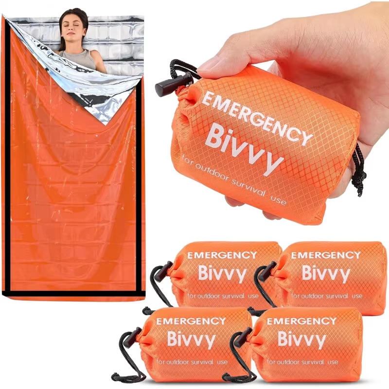 Bivy Bag Emergency - ถุงนอนฉุกเฉิน ผ้าห่มเอาชีวิตรอด ถุงนอน Mylar เก็บความร้อน น้ำหนักเบา