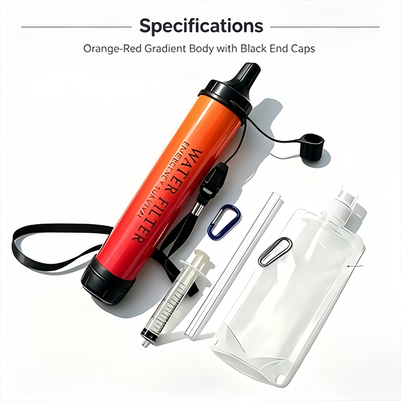 Water Purification Straw - หลอดกรองน้ำแบบพกพา 5000L สำหรับใช้ในกรณีฉุกเฉิน ช่วยให้สามารถดื่มน้ำได้โดยไม่ต้องผ่านกระบวนการกรองซ้ำ เหมาะสำหรับใช้ในการตั้งแคมป์และเดินป่า