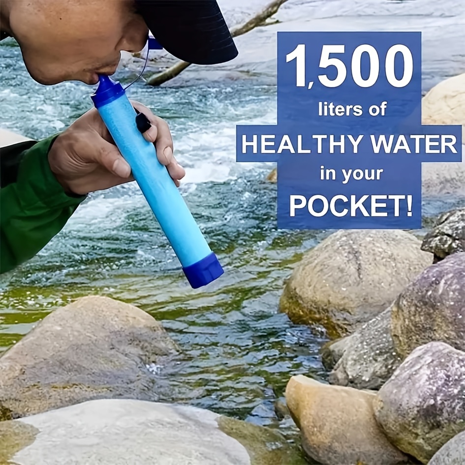 Water Purification Straw - หลอดกรองน้ำแบบพกพา ความจุ 10,000 แกลลอน เหมาะสำหรับการเอาตัวรอดกลางแจ้ง