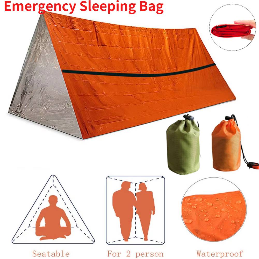 Bivy Bag Emergency - แบบพกพากันน้ําฉุกเฉิน Survival Sleeping Bag กลางแจ้ง Edc