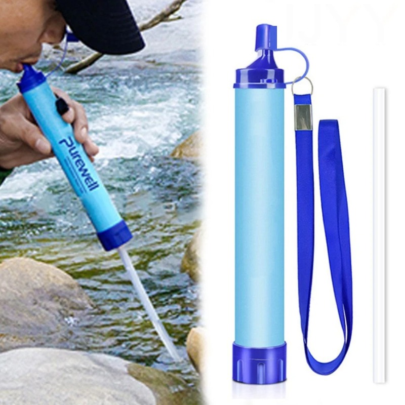 Water Purification Straw - หลอดกรองน้ำแบบพกพาสำหรับการเดินทางไกล อุปกรณ์กรองน้ำฉุกเฉิน น้ำหนักเบา อุปกรณ์กรองน้ำเพื่อการเอาตัวรอดสำหรับการผจญภัยกลางแจ้ง