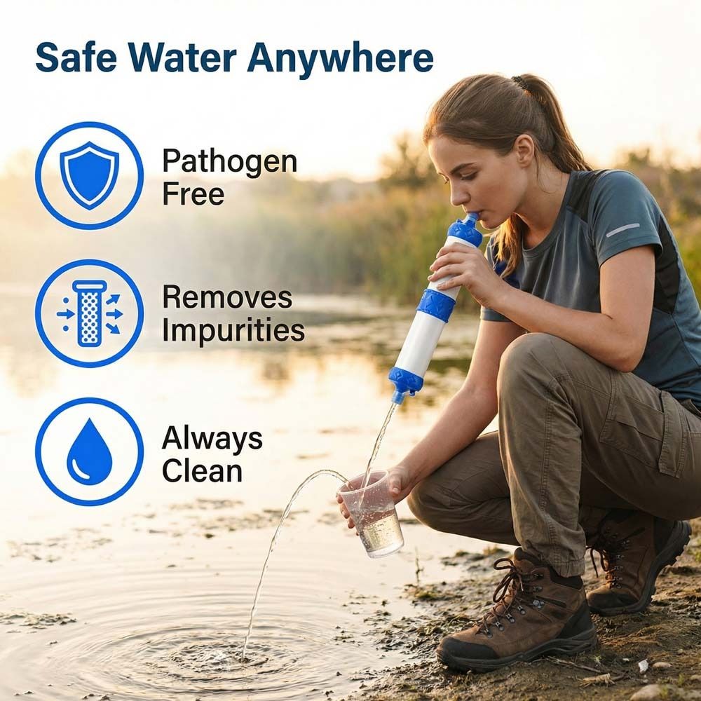 หลอดกรองน้ำขนาดเล็ก สำหรับกรอง - Water Purification Straw บทวิจารณ์และราคา